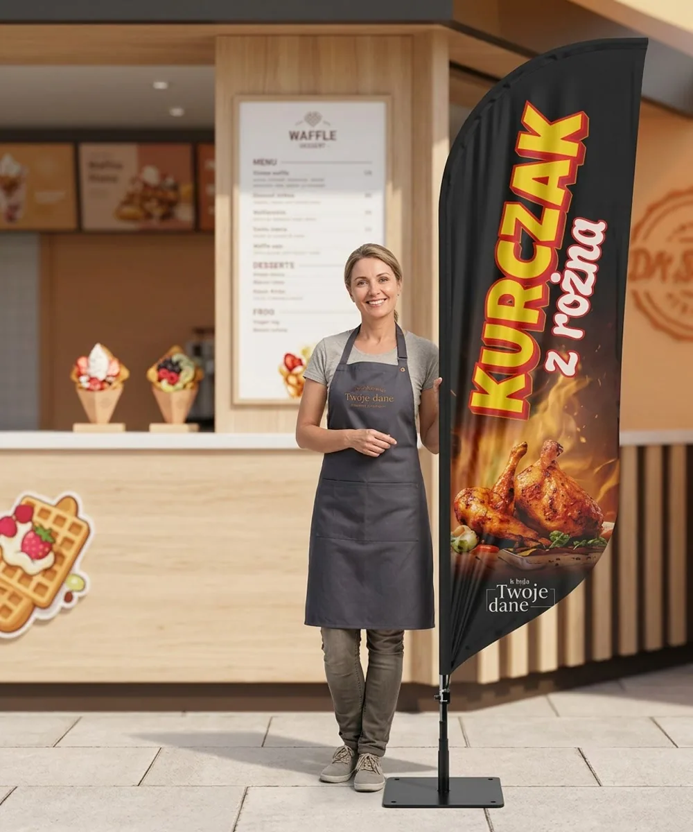 Winder reklamowy – Kurczak z rożna reklama – wzór 4 – zestaw konfigurowalny – gotowy winder branżowy