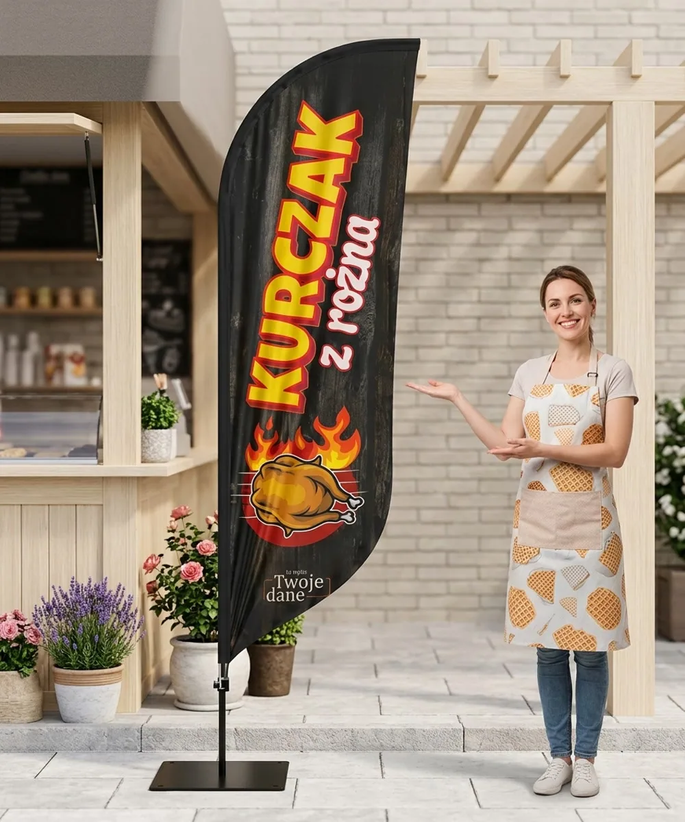 Winder reklamowy – Kurczak z rożna reklama – wzór 5 – zestaw konfigurowalny – gotowy winder branżowy