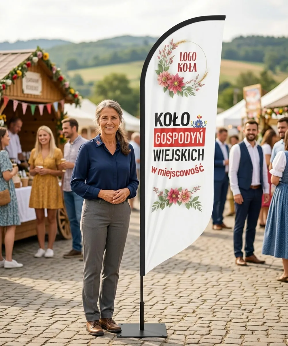 Winder reklamowy – Koło Gospodyń Wiejskich reklama KGW – wzór 6 – zestaw konfigurowalny – gotowy winder branżowy