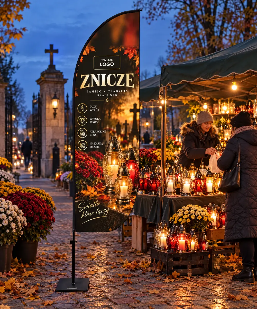Winder reklamowy – Znicze – wzór 1 – zestaw konfigurowalny – gotowy winder branżowy