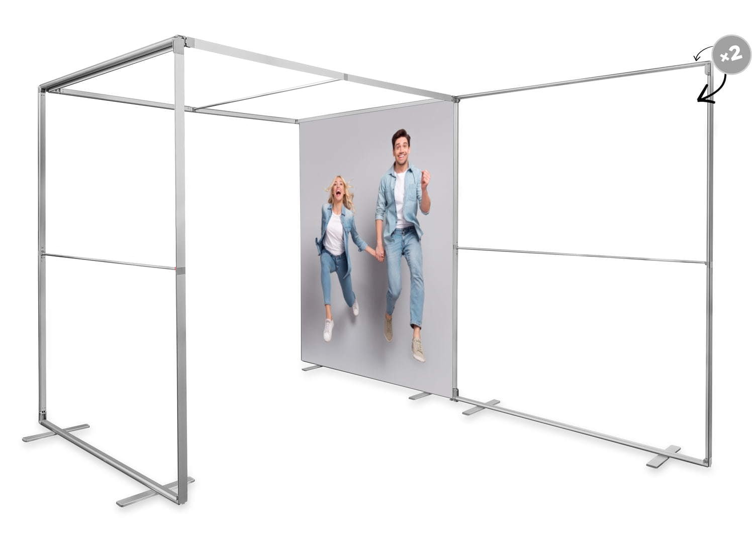 Dach MEGA SEG 120x200 cm zamontowany na ściankach MEGA SEG